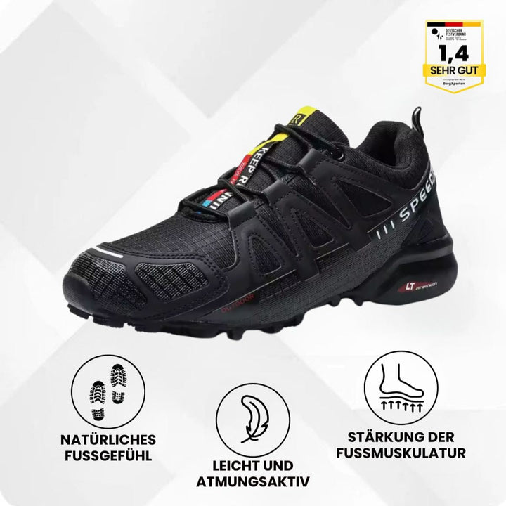 Atmungsaktive Wanderschuhe für Herren, mit speziellem Mesh-Material für optimale Belüftung.