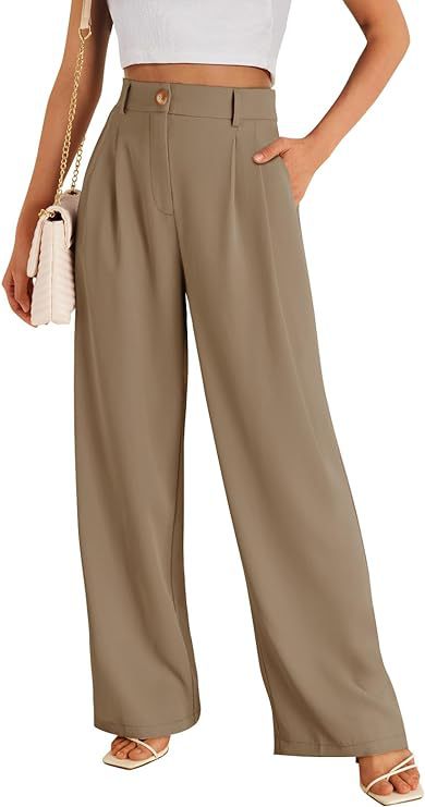 Stilvolle rote Damenhose, weiter Schnitt, hoher Bund. Perfekte Businesshose für Damen & Anlässe.