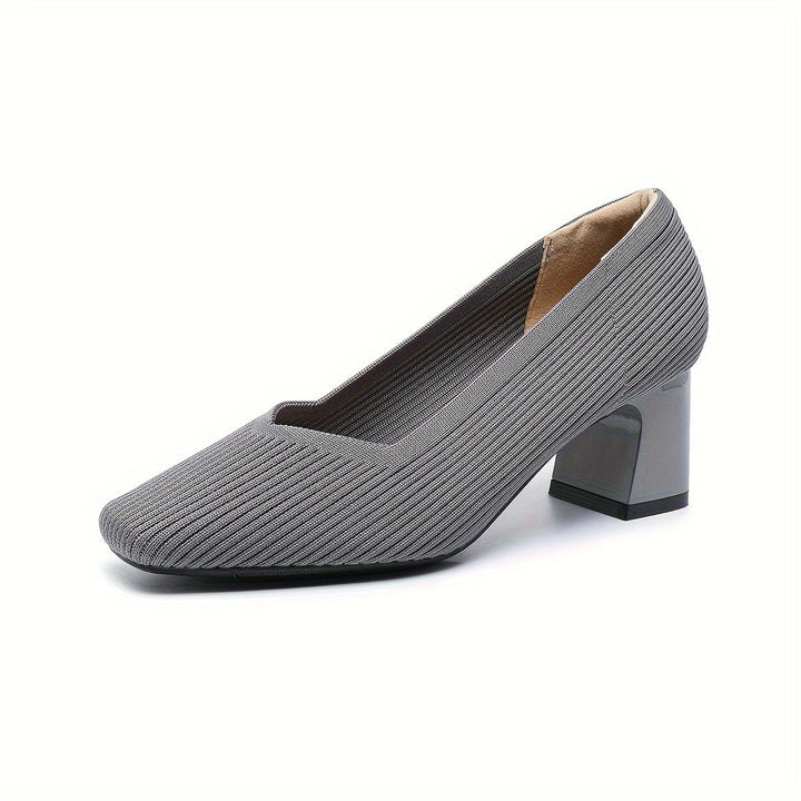 Modische Damen Pumps mit Blockabsatz, Stretchmaterial, bieten maximalen Tragekomfort für Frauen.