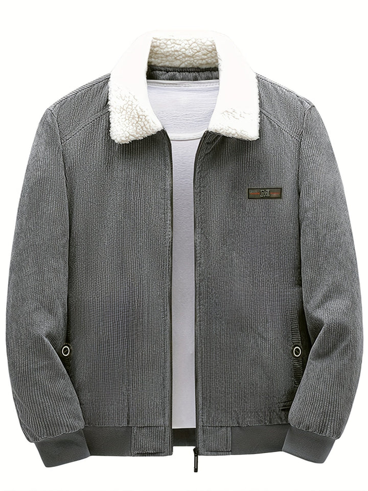 Wintermode: Gefütterte Herrenjacke mit Reißverschluss & Stehkragen, ideal für Herbst & Winter.