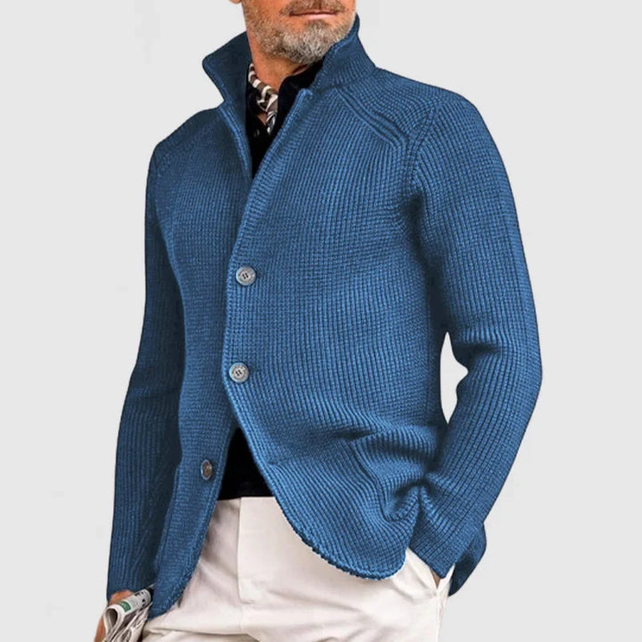 Warmer Herren-Strickcardigan für Herbst und Winter, gemütlich und bequem, mit Knopfverschluss.