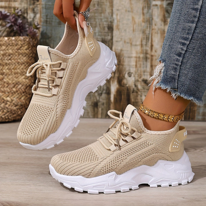 Graue Damen Sneaker, komfortable Alltagsschuhe mit modernem Design.