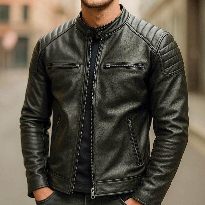 Robuste Herren Lederjacke, strapazierfähig & langlebig, perfekt für Outdoor-Abenteuer & Alltag.