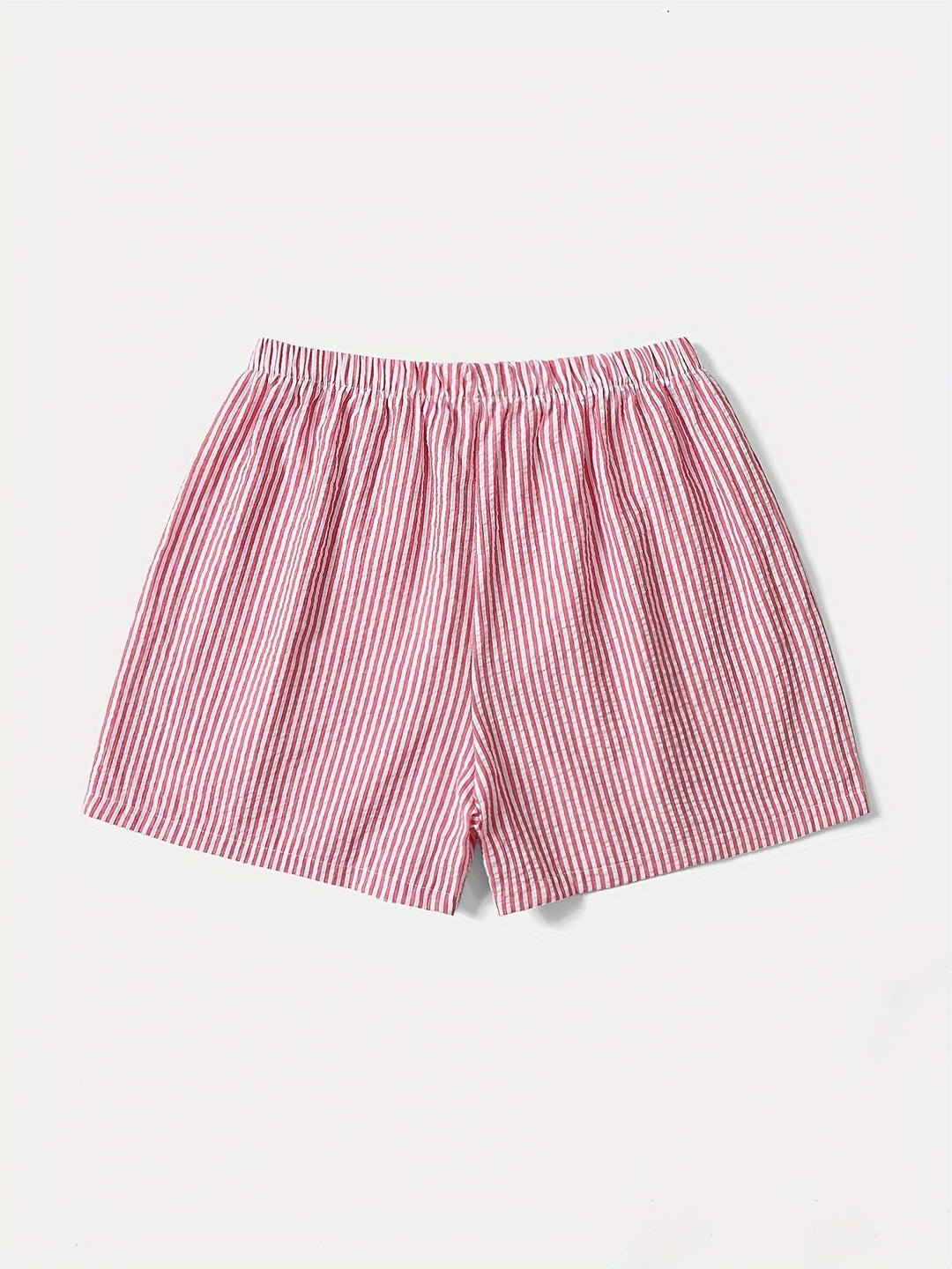 Rückansicht der karierten Damen Shorts. Bequeme Sommer-Shorts für Freizeit und elegante Alltagslooks.