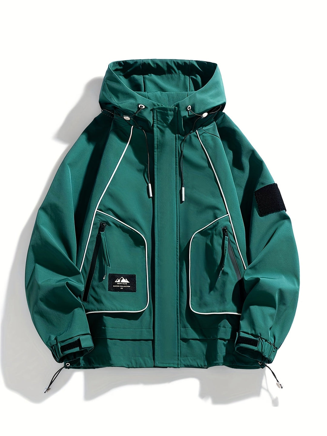 Unisex Kapuzenjacke, robust, schwarz. Reißverschluss, Kapuze. Vielseitige Outdoor- & Freizeitjacke für Herbst & Winter.