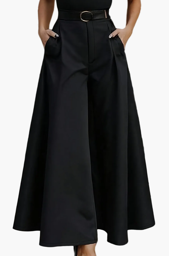 Leichte, fließende Palazzo-Hose für Damen, High-Waist, weitbeinig, modischer Sommerlook.