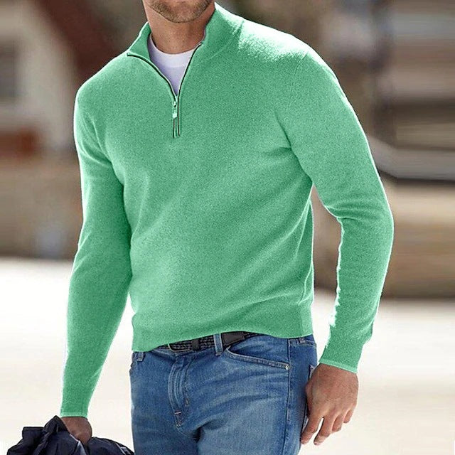 Eleganter Herren Langarm Cardigan mit offener Vorderseite. Schlichtes Design, ideal für Übergangsmode.