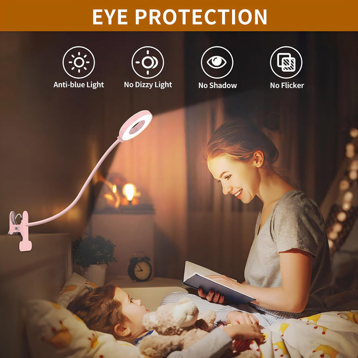 Ergonomische LED Bürolampe, klemmbar, mit 3 Lichtfarben & flexiblem Hals für individuelles Licht.