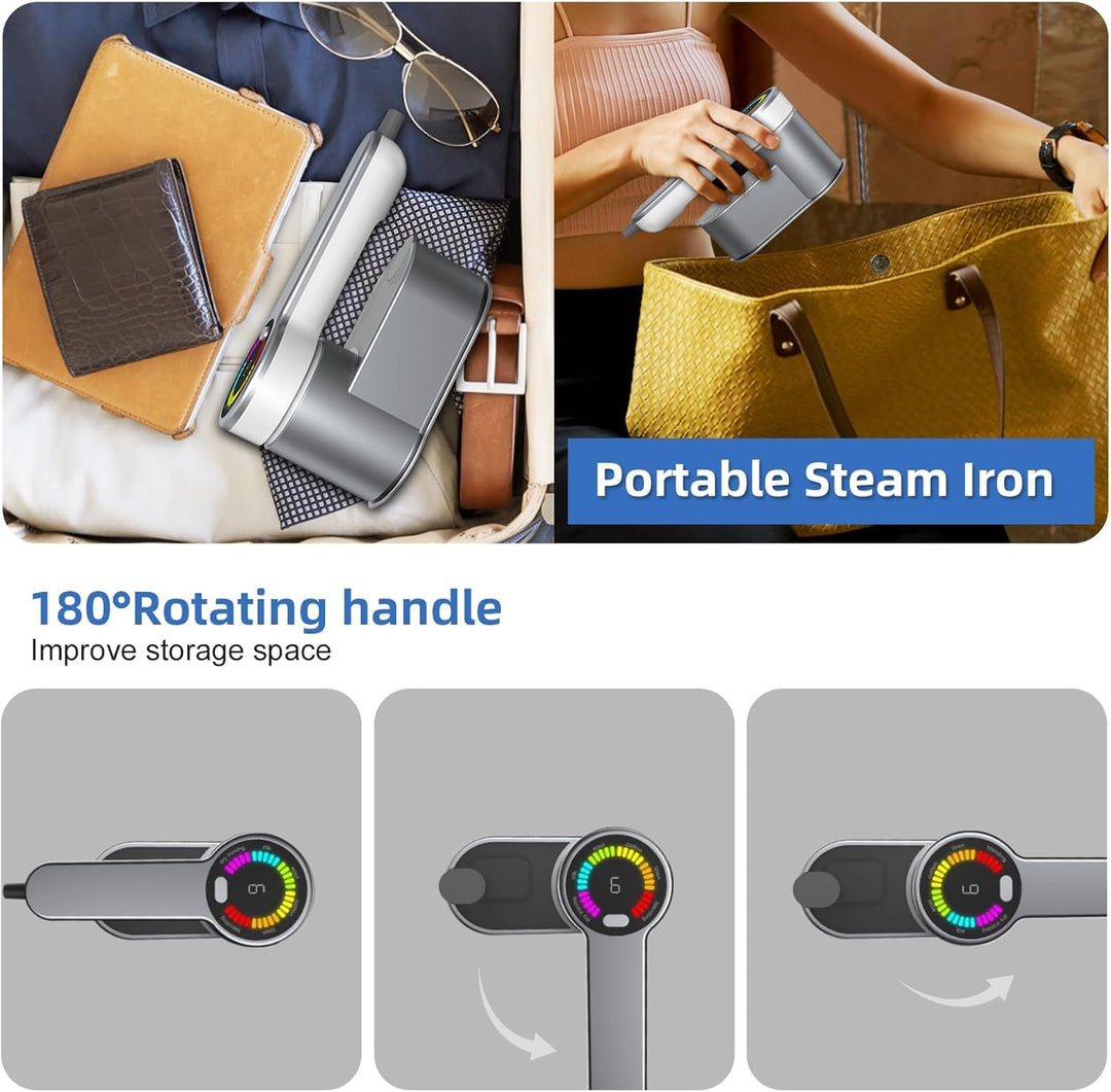 Innovativer 1200W Dampfbügler mit 6 Modi, ideal für trockenbügeln & Dampffunktion auf Reisen.
