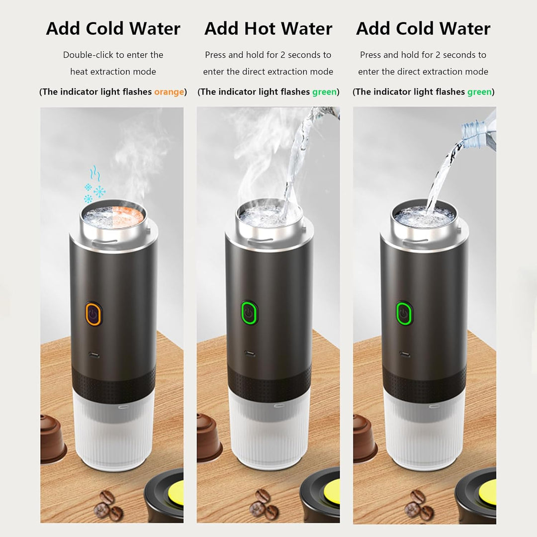 Stilvoller Raverno Espresso-Kaffeeautomat mit Akku für das Büro, genussvolle Kaffeepause überall.