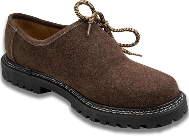 Komfortable Wildleder Haferlschuhe für Herren, braun, traditionell & stilvoll für Freizeit und Trachtenmode.