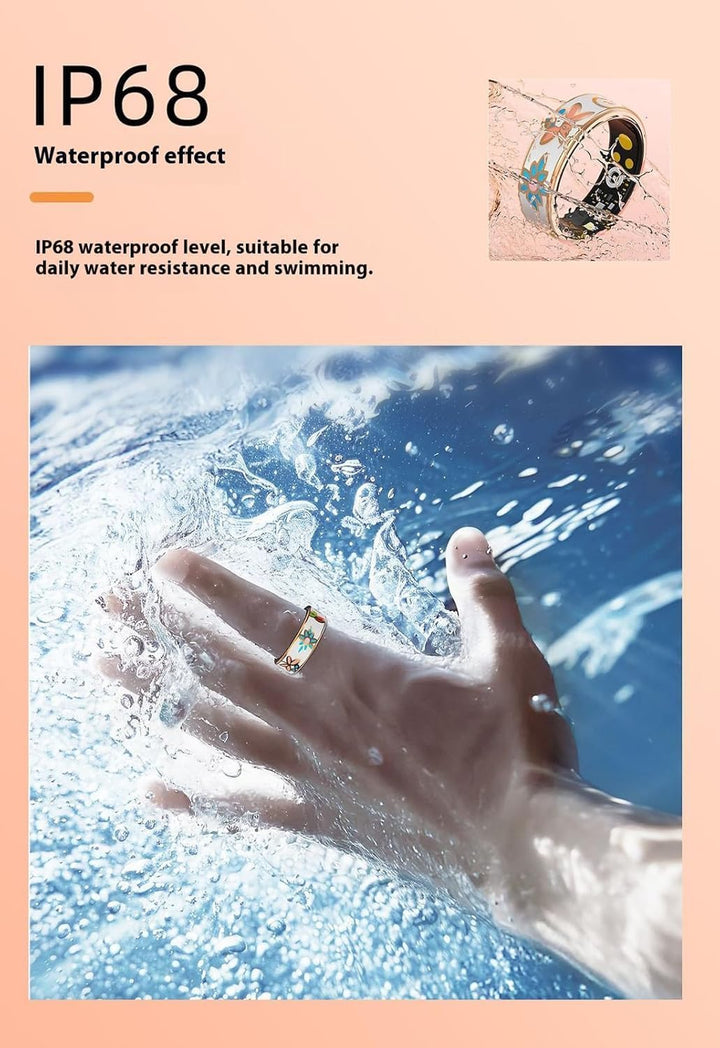 Smart Wellness Ring Aurina, unisex, Emaille, Gold; mit umfassendem Gesundheits- & Aktivitätstracker.
