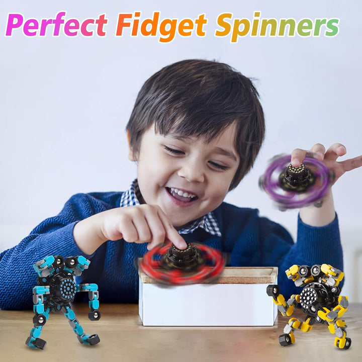 Bunter, verformbarer Fidget Spinner als sensorisches Spielzeug, fördert Kreativität & hilft bei ADHS.