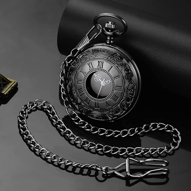 Modische Vintage Taschenuhr, unisex, mit langer Kette, perfektes klassisches Geschenk.