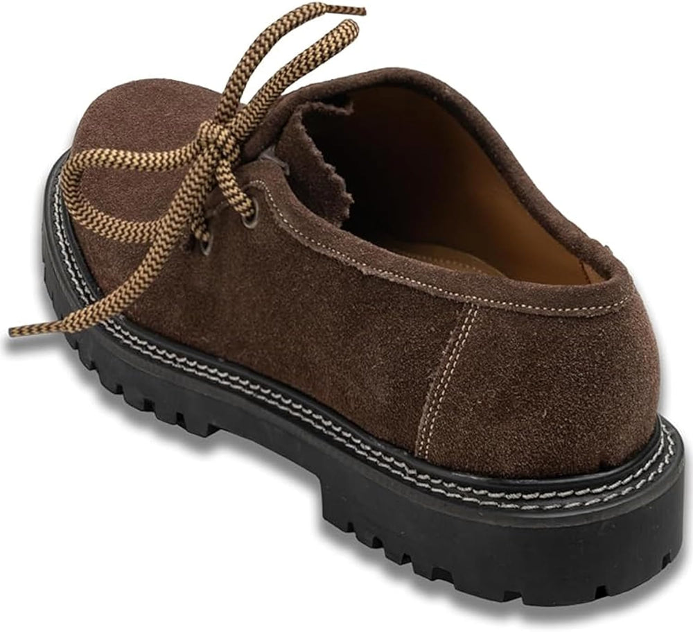 Festliche Herren Haferlschuhe Wildleder von BergLeder, braun, perfekt für Oktoberfest und traditionelle Feste.