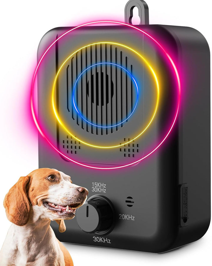 Wiederaufladbares Ultraschall Anti-Bellgerät für Hunde, Calvero. Effektive Bellkontrolle bis 15m Reichweite.