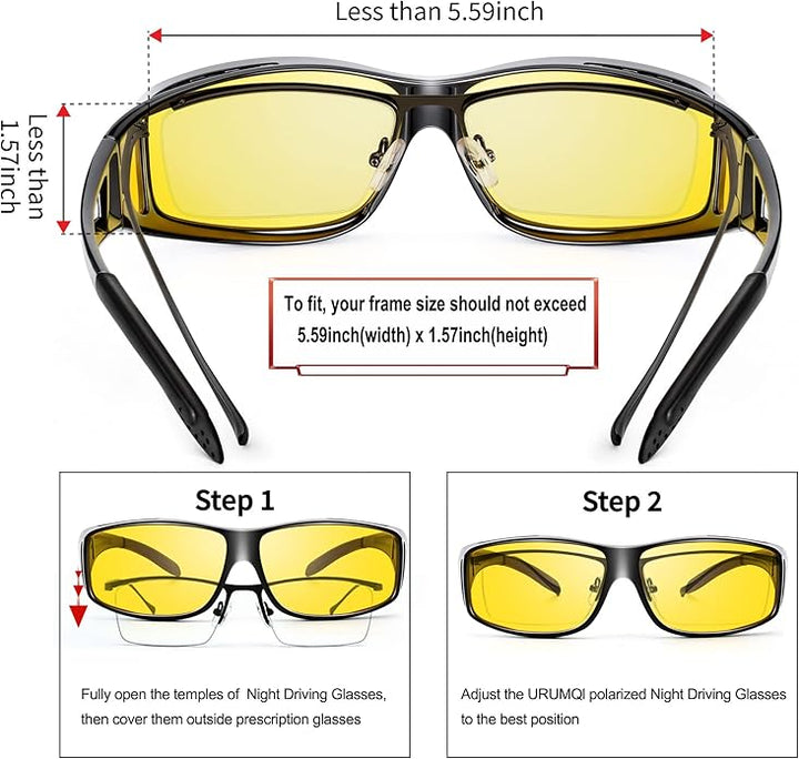 Verbessern Sie Ihre Sicht: Polarisierte Anti-Glare Nachtfahrbrille für komfortable Autofahrten.