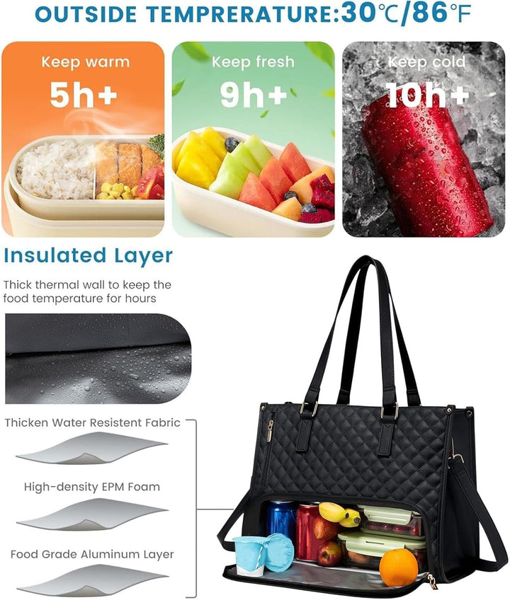 Elegante 2-in-1 Unisex Bürotasche & Reisetasche. Isoliert für Lunch, gepolstert für Laptop. Organisiert & praktisch.