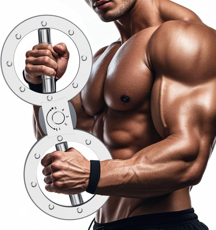 Armtwister für Oberkörper-Krafttraining mit einstellbarem Widerstand und 360-Grad-Rotation, ideal für Heimfitness.
