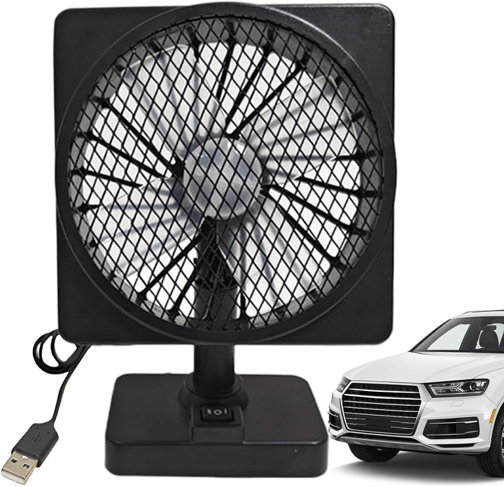 Universeller 12V USB Auto-Kühlventilator mit 360° Rotation für effektive Kfz-Kühlung im Sommer.