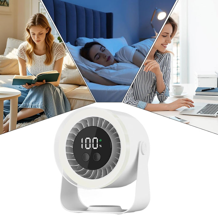 Eleganter rosa USB-Ventilator, perfekt für angenehme Kühlung bei Hitzewellen.
