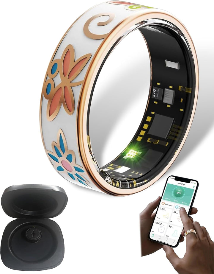 Smart Wellness Ring Aurina, Emaille, für iOS/Android, als diskreter Aktivitätstracker.