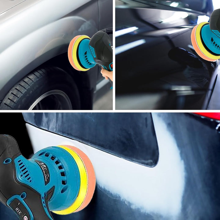 Kompakter Torvex Akku Auto-Polierer für mobile Autopflege und einfache Lagerung, ideal für unterwegs.