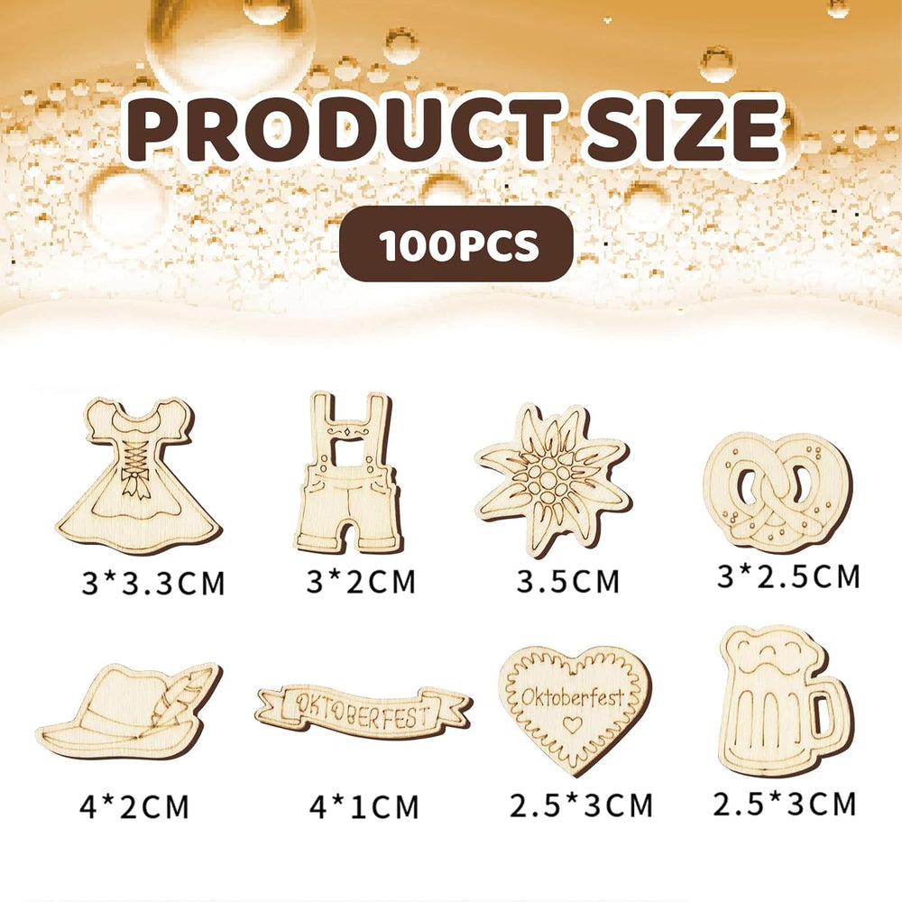 Detailansicht: 100er-Pack Holzkonfetti, bayerische Motive. Ideale Streudeko für festliche Anlässe und Basteln.