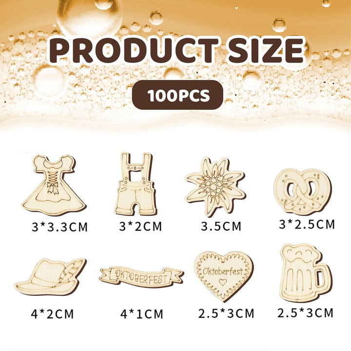 Detailansicht: 100er-Pack Holzkonfetti, bayerische Motive. Ideale Streudeko für festliche Anlässe und Basteln.