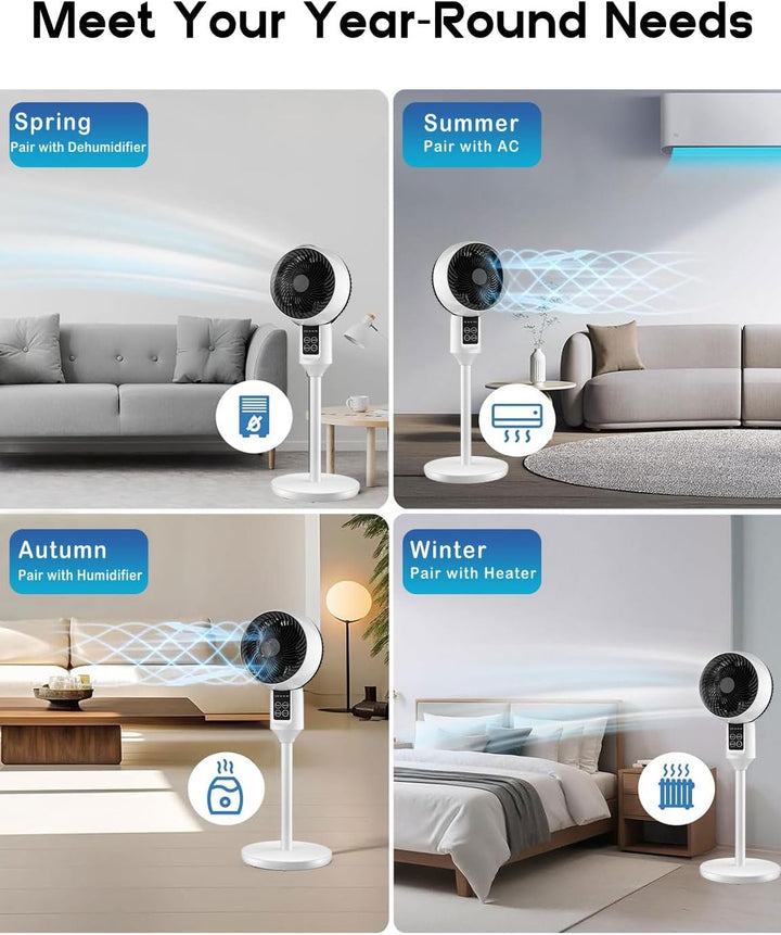 Vielseitiger Aerion Stand- und Tischventilator, mit starker Kühlung und 3D-Bewegung.