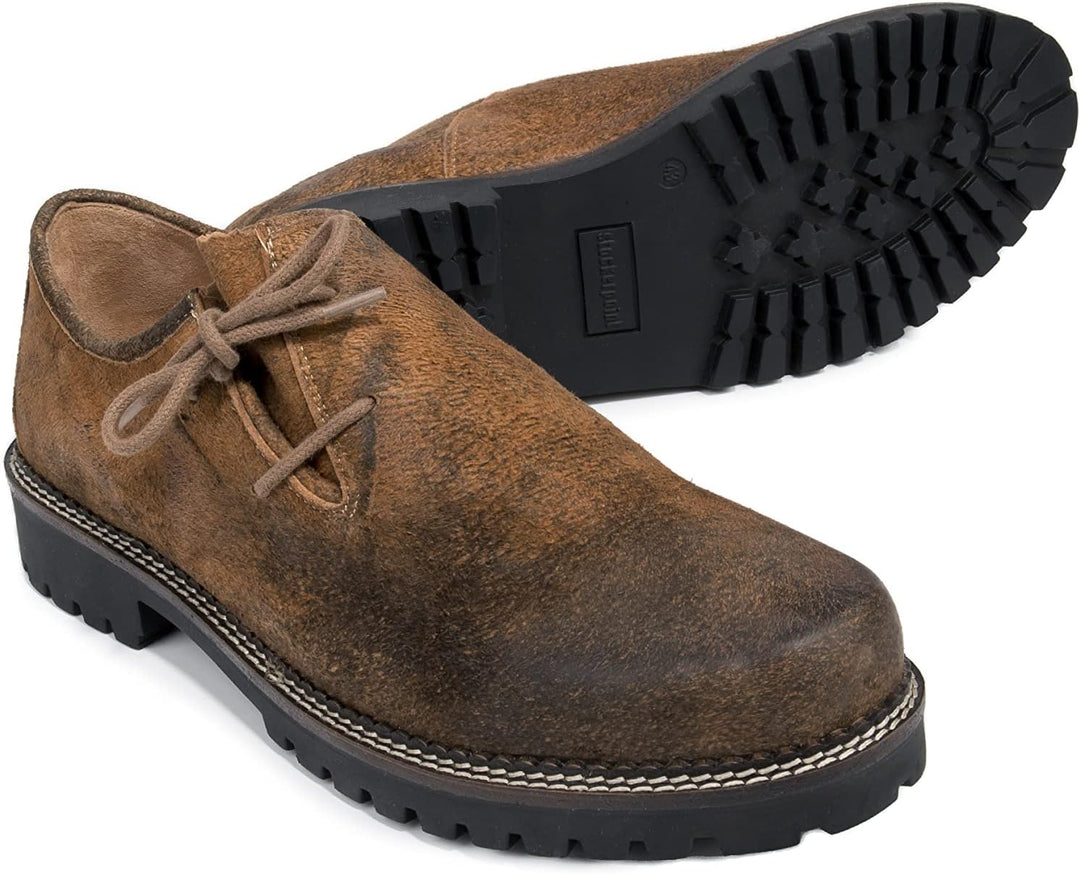 Klassische Herren Haferlschuhe aus hochwertigem Leder. Bequemer Trachtenschuh im AlmVintage Look für Männer.
