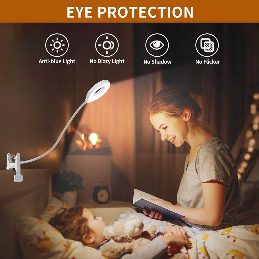 Intelligente LED Homeoffice Lampe mit Schwanenhals. Dimmbar, 3 Farbmodi, USB-Anschluss, klemmbar.