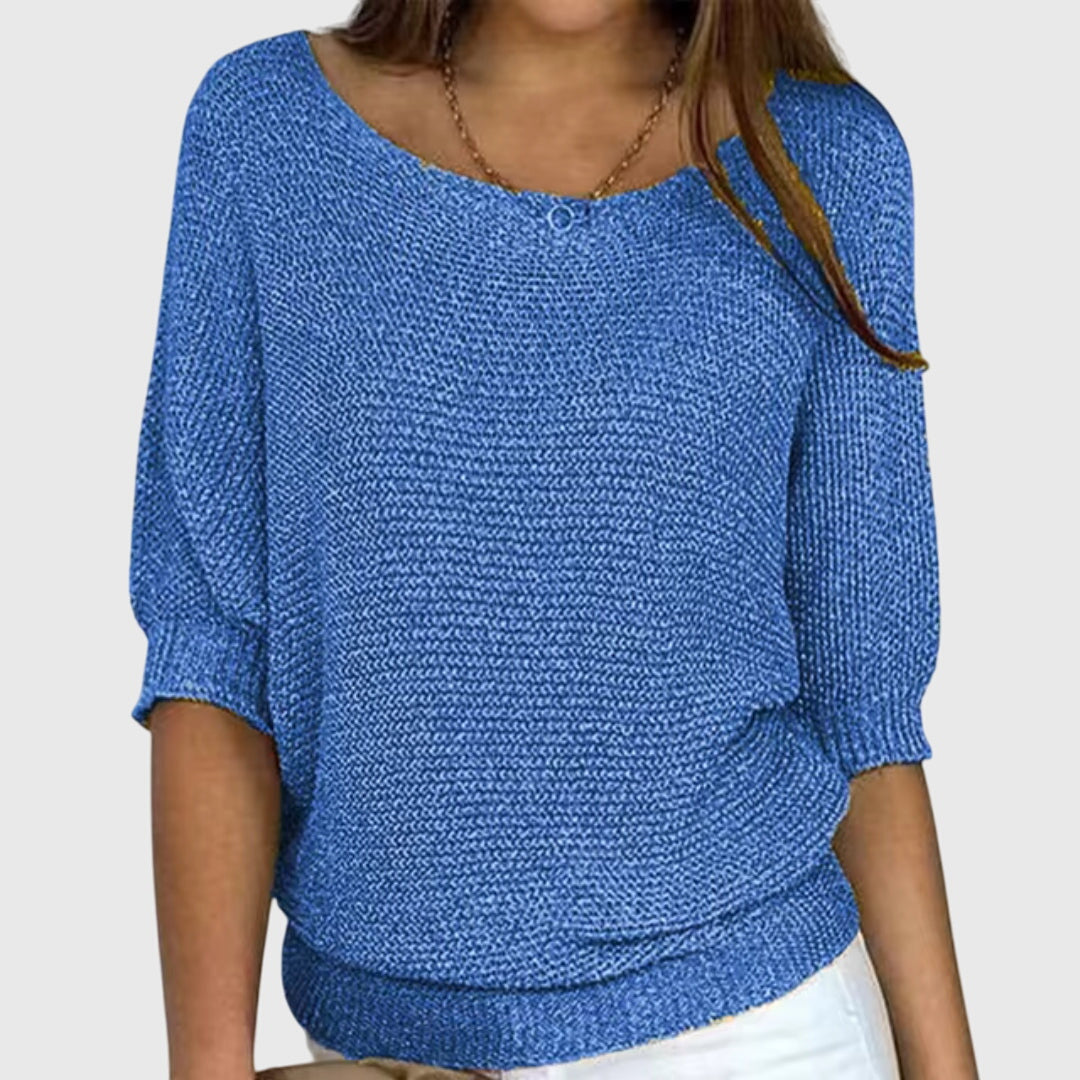 Schicker Damen Strickpullover Sofia, vielseitig kombinierbar, ideal für Freizeit- und Abendmode.