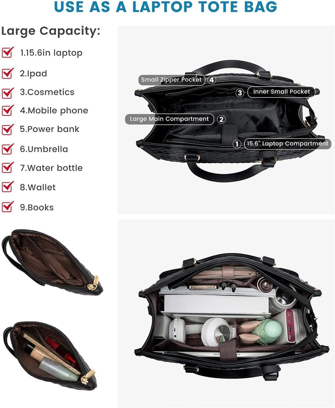 Vielseitige 2-in-1 Isolierte Lunch- & Laptoptasche für Damen & Herren. Ideal als Arbeitstasche oder Reisetasche.
