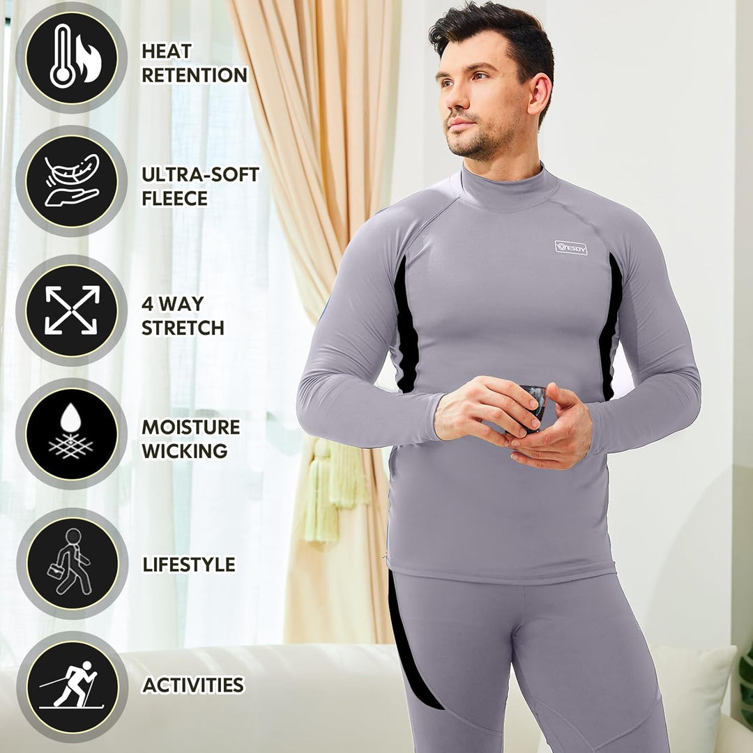 Eng anliegendes Herren Thermounterwäsche-Set, optimaler Basislayer für extreme Winterkälte.