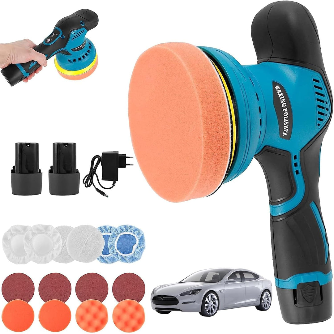 Torvex Akku Auto-Polierer mit 8 Geschwindigkeiten & Doppelakku für effektive Autopflege und Glanz.