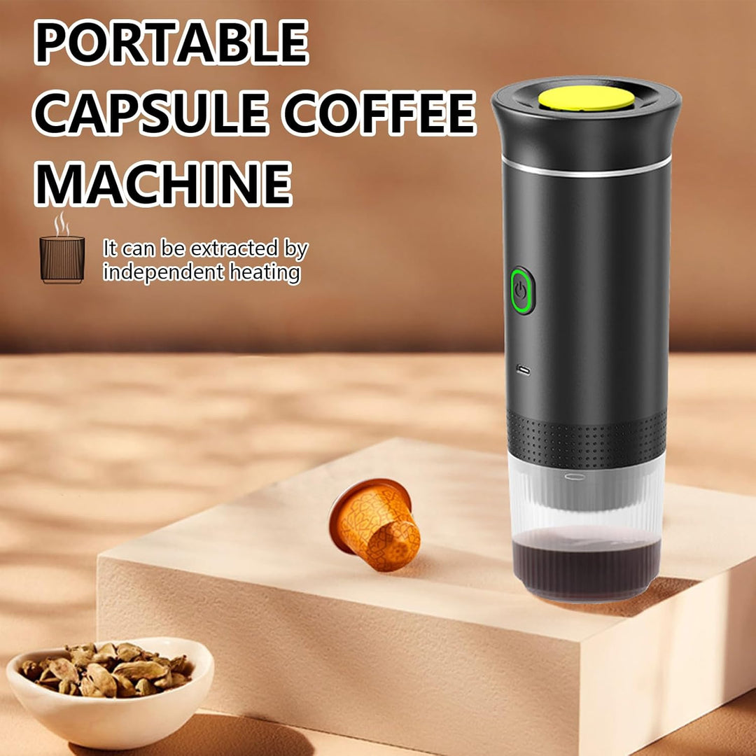 Vielseitiger Raverno 3-in-1 Espresso-Kaffeeautomat mit Akku, macht perfekten Reise- & Campingkaffee.