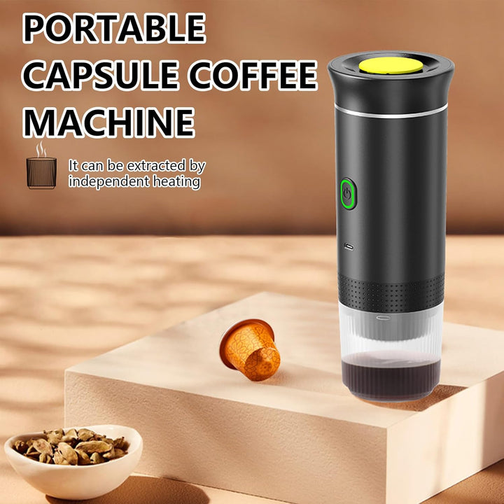 Vielseitiger Raverno 3-in-1 Espresso-Kaffeeautomat mit Akku, macht perfekten Reise- & Campingkaffee.