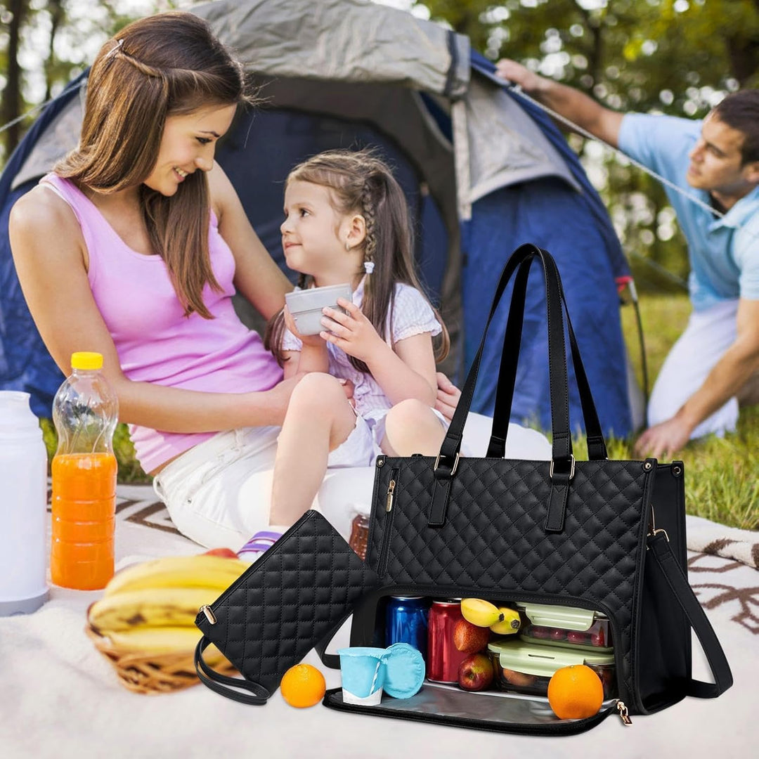 Isolierte Lunchtasche & Laptoptasche in einem. Geräumige 2-in-1 Unisex-Tasche für Essen & Laptop. Ideal für Reise.