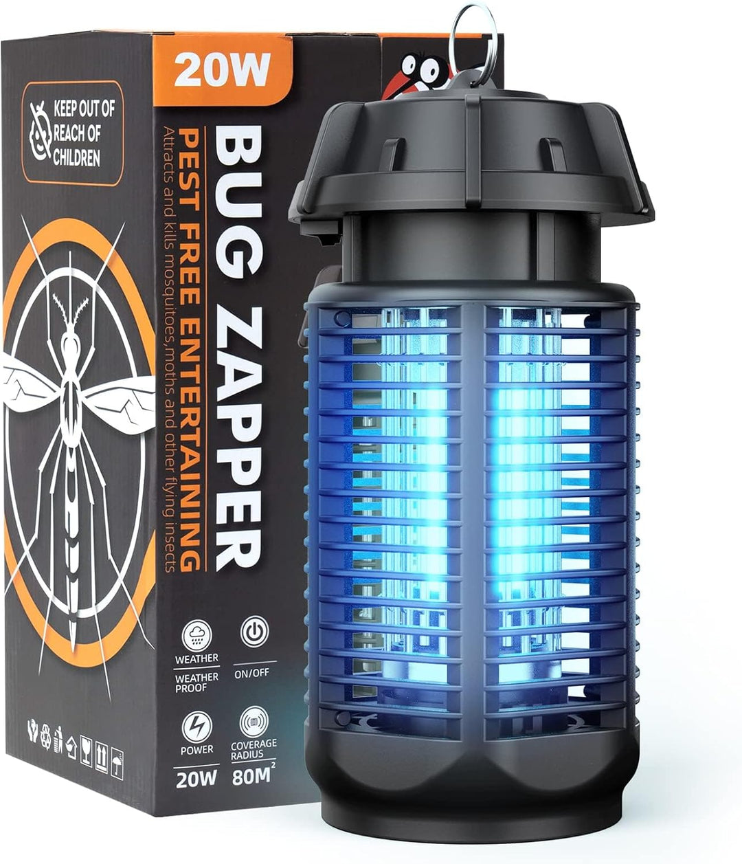 Elektrischer Insektenvernichter Zeytra mit 20W UV-Licht, 4200V Gitter für effektive Mücken- & Fliegenbekämpfung.