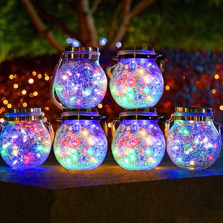 Solarlampe Einmachglas, RGB & warmweiß, ideal für stimmungsvolle Außenbeleuchtung im Garten.