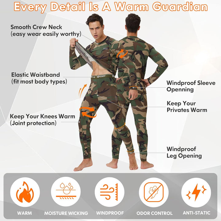Herren Thermounterwäsche-Set in Dunkelgrau, vielseitig einsetzbar für Outdoor & Sport.