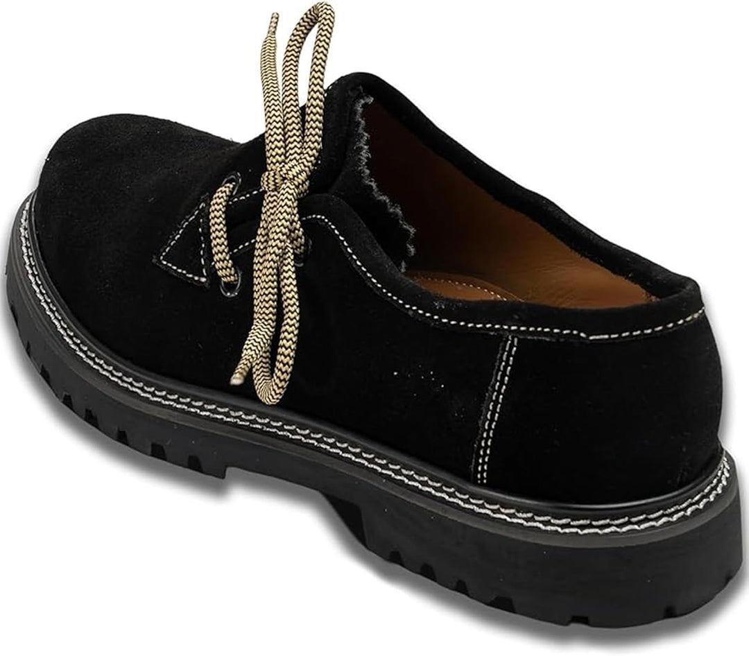 Herren Haferlschuhe braun, Wildleder, traditionelle Trachtenschuhe für Feste, Oktoberfest und Freizeit.