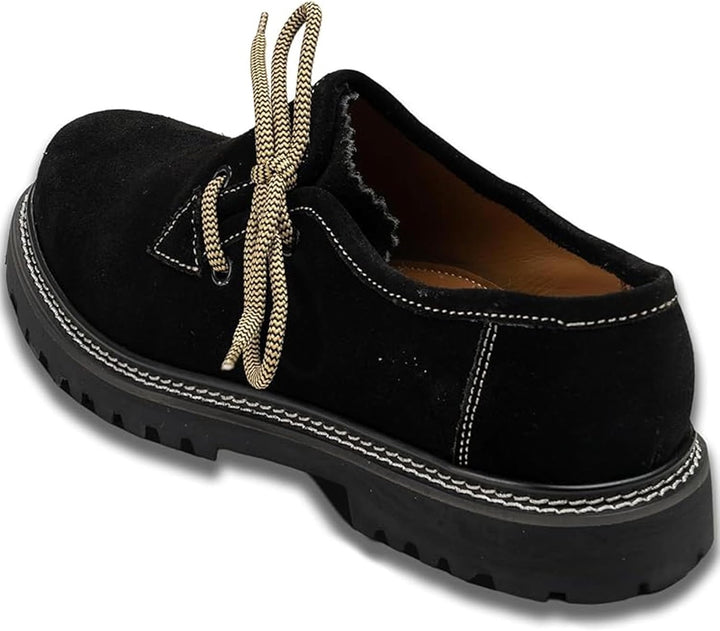 Herren Haferlschuhe braun, Wildleder, traditionelle Trachtenschuhe für Feste, Oktoberfest und Freizeit.
