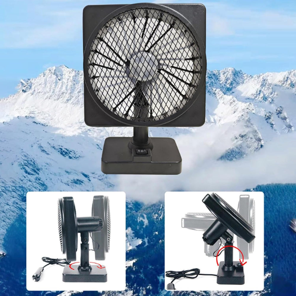 Leiser 12V USB Ventilator für das Auto, tragbar und perfekt für Reisen und sommerliche Hitze.