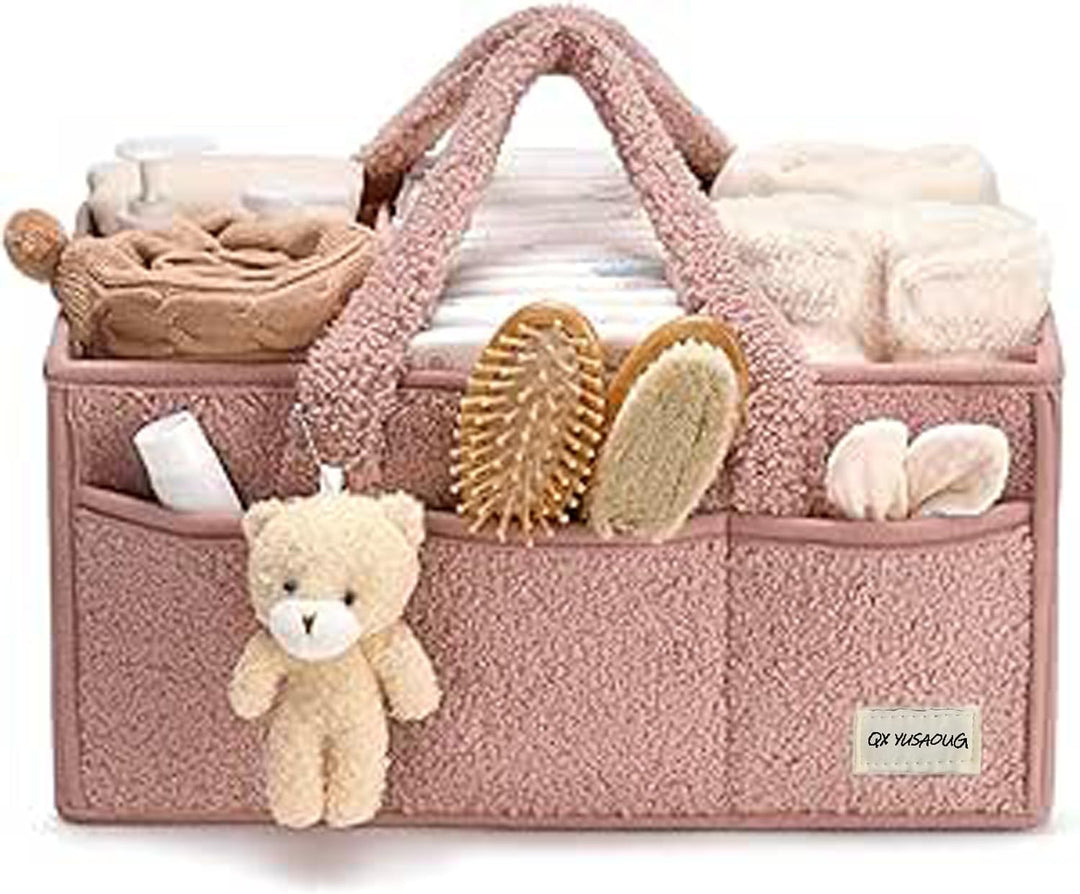 Eleganter Sherpa Windel Caddy Organizer für ein ordentliches Babyzimmer, Elvoria.
