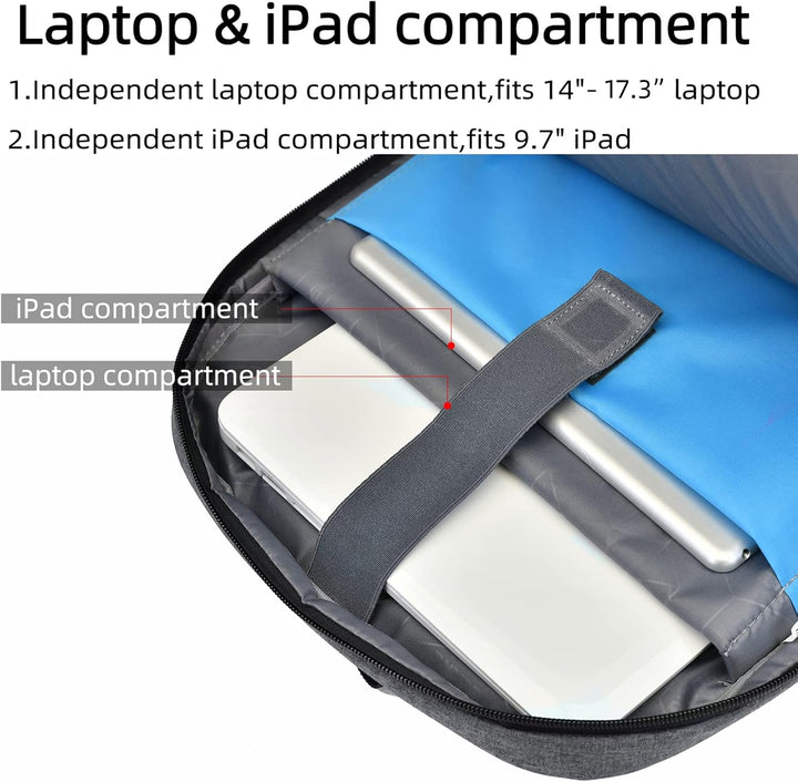 Wasserdichter Laptoprucksack mit USB-Ladefunktion, ideal für Reisen und Business.