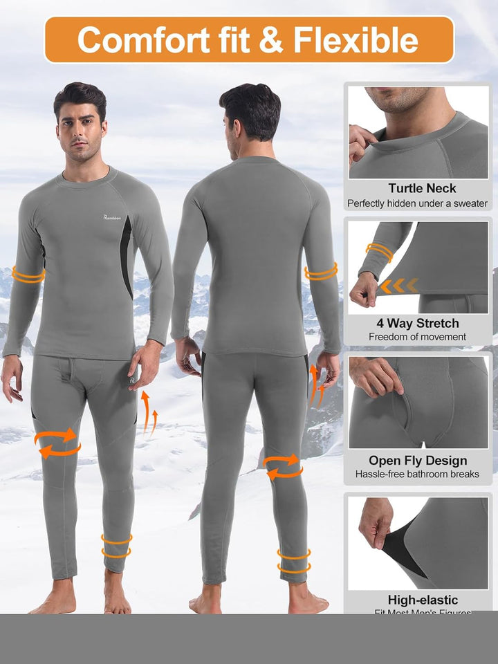 Das Herren Thermounterwäsche-Oberteil mit Rundhals, perfekt unter jeder Winterjacke.