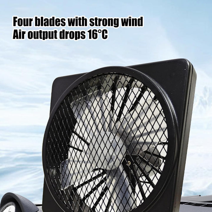 Auto-Ventilator 12V USB, 360° drehbar, sorgt für optimale Luftzirkulation im Sommerfahrzeug.