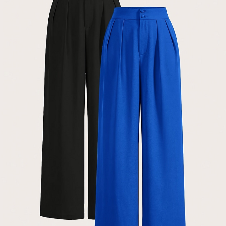 Zeitlose Damen Anzughose, hoch tailliert und weit geschnitten. Moderne Damenhose für Business & Freizeit.